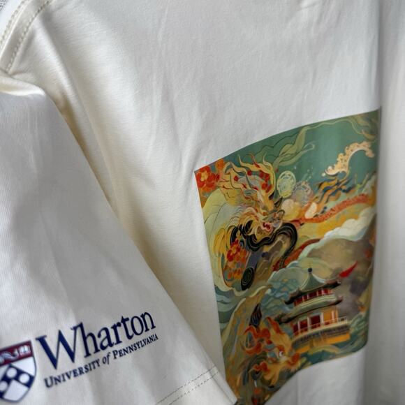 Noice China x Wharton University of PA Collab Tee | Dragon Art Back Graphic - M - Picture 10 of 16